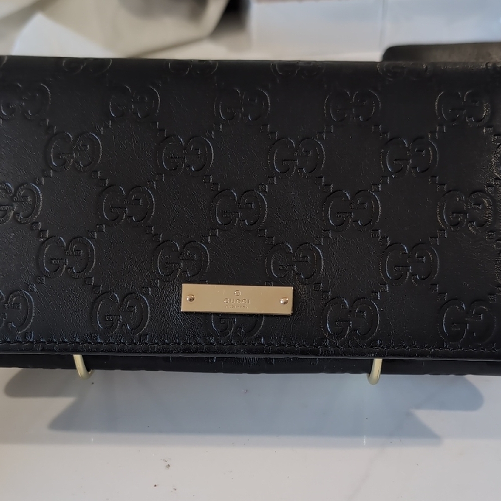 Gucci Black Leather Wallet with GG Monogram